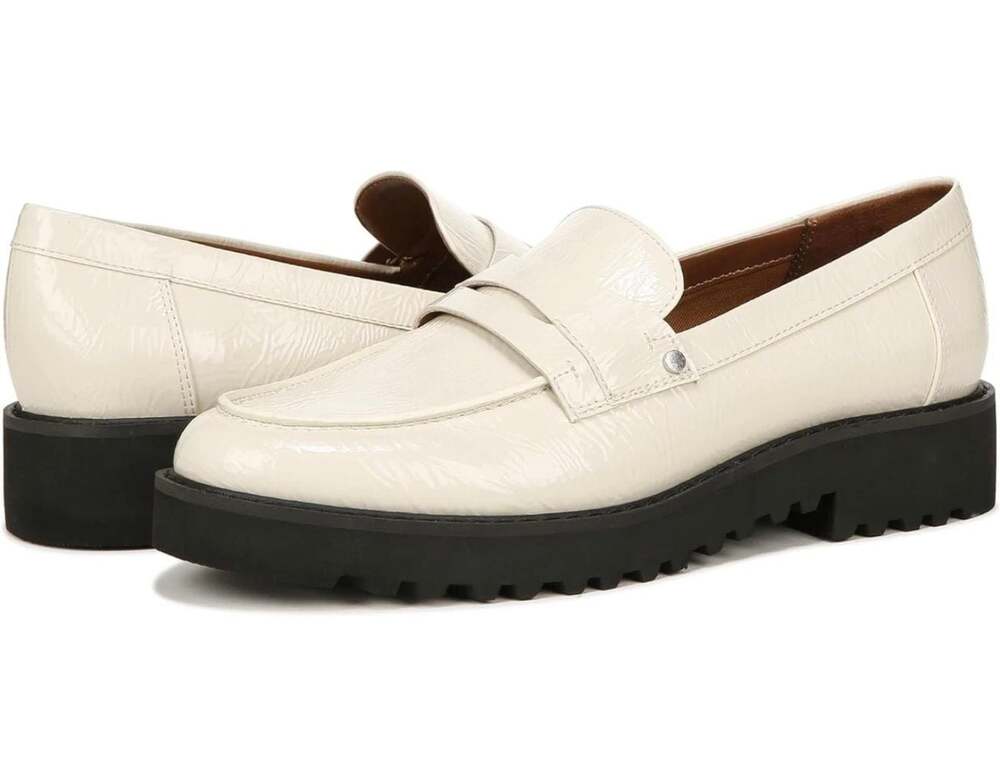 Franco Sarto Balin Chunky Lug Sole Penny Loafers Cream